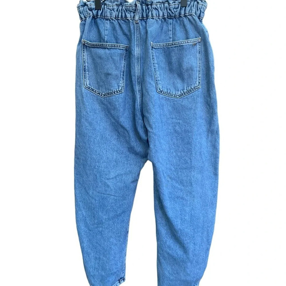 Zara 90’s Vintage Style Paper Bag Carrot Leg Ankle Jeans Size 10 - Picture 3 of 13